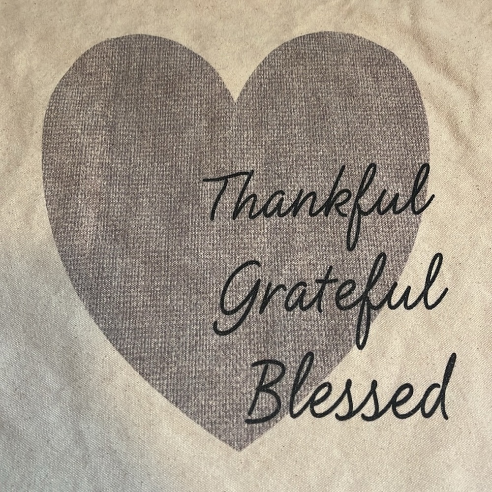 Statement Canvas Pillow Cover, Thankful Grateful Blessed